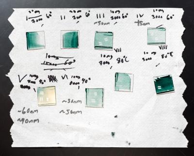 Electronic polymer films on glass